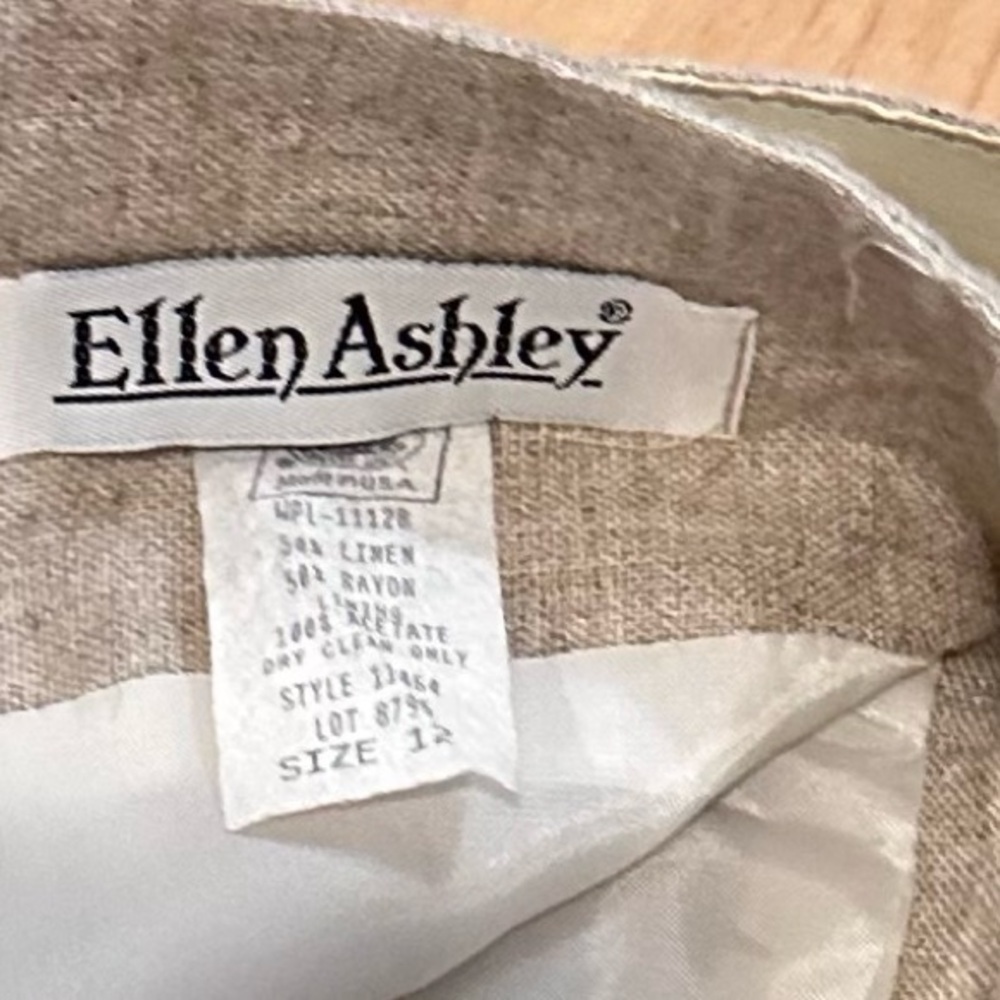 Ellen Ashley Linen/Rayon Fully Lined Size 12 Skirt - Picture 3 of 3